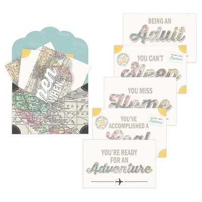 Big Dot of Happiness World Awaits - Going Away Cards Gift Box Kit - Open When Letters - Set of 8