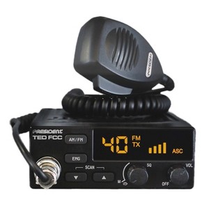 PRESIDENT ELECTRONICS CB Radio Starter Kit with TED FCC 40-Channel 12-Volt AM/FM CB Radio and Virginia F Magnet-Mount Antenna in Black - 1 of 4