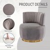 25.2'' Velvet Fabric 360° Swivel Barrel Accent Sofa Chair with High-Density Foam Cushion, Angled Armrests and Sturdy Base - 3 of 4