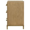 Gulches Mid-Century Modern 3 Drawer Nightstand  Wire Brushed Sand Wash Finish, Aged Brass Accents and Dual USB Port - 4 of 4
