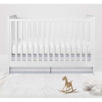  Bacati - Olivia Garland Coral/Navy Crib/Toddler Bed Skirt