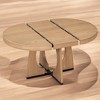 5-Piece Round Extendable Dining Table Set for 4 with Unique Geometric Base & Upholstered Chairs, 5-Piece Retro Dining Set for Kitchen & Dining Room - 4 of 4