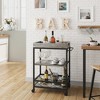 Bar Carts for The Home, Bar Cart, Serving Cart with Wheels, 3 Tier Bar Cart with Wine Rack, Wheel Locks - 2 of 4