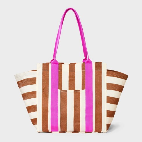 Mesh Tote Handbag - A New Day™ Brown Striped : Target