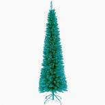 6ft National Christmas Tree Company Turquoise Tinsel Artificial Pencil Christmas Tree
