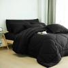 Evo Bytes 8 PCS Modern Comforter Bedding Set with Sheets All-Season Bed in a Bag-Black - 2 of 4