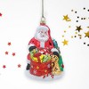 Santa with Dog and Giant Gift Bag Glass Christmas Ornament| OrnamentallyYou - 3 of 3