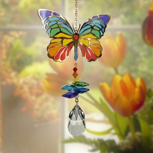 Woodstock Crystal Suncatchers, Crystal Wonders Butterfly, Crystal Wind Chimes For Inside, Office, Kitchen, Living Room Decor, 5"L - 1 of 4