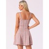 Allegra K Women's Plaid Zipper Front Strap Sleeveless Mini Party A-Line Dress - 4 of 4