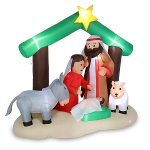NAYSAYE Inflatable Holiday Decoration Nativity Scene Jesus for Christmas Yard Display, Multicolor, 78.74"*37.4"*65.35" - 1 of 4