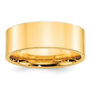 Black Bow Jewelry 8mm 10K White or Yellow Gold Flat Comfort Fit Band - 1 of 4