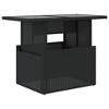 Garden Table Black Poly Rattan, Tempered Glass, Powder-Coated Steel - 2 of 4