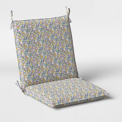 Floral Print Outdoor Chair Cushion DuraSeason Fabric™ Pink/Blue/Green - Opalhouse™