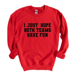 Simply Sage Market Women's Graphic Sweatshirt I Just Hope Both Teams Have Fun - 1 of 4