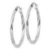 Black Bow Jewelry 2.5mm Sterling Silver, Twisted Round Hoop Earrings, 35mm (1 3/8 In) - 2 of 4
