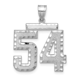 Black Bow Jewelry 14k White Gold, Varsity Collection, Large D/C Pendant, Number 54 - 1 of 3
