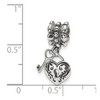 Black Bow Jewelry Sterling Silver Heart and Key Dangle Bead Charm - 2 of 3