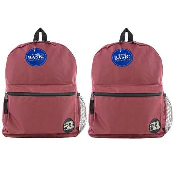 BAZIC Products® Basic Backpack 16" Burgundy, Pack of 2