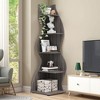 Lirago,18.9"L*18.9"W*70.08"H,5-Tier Corner Bookshelf - Modern Gray Wall Shelf with Adjustable Shelves for Home & Office - 2 of 4