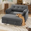 Dyonery 3-in-1 Convertible Sofa Bed, Pull Out Sleeper Sofa with Side Pocket & Adjustable Backrest, Tool-Free Assembly, Folding Loveseat - 3 of 4