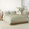 Stripe Reversible 3-Piece Comforter Set 144TC, 100% Cotton, Queen/Full - CMT2001 - Olive/White - Safavieh - 3 of 4