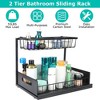 NewHome "2-Tier Under Sink Organizer, Pull-Out Sliding Basket Storage Shelf for Kitchen & Bathroom Cabinets" Black - 3 of 4