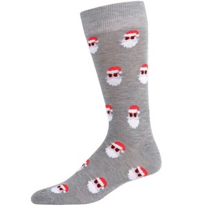 Memoi Men's Festive Funny Santa Shades Novelty Crew Socks - 1 of 4