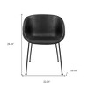 HomeRoots Set of Two Black Upholstered Faux Leather Dining Arm Chairs - 3 of 4