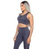 Women's Racer Back Sports Bra Black - White Mark - 2 of 4