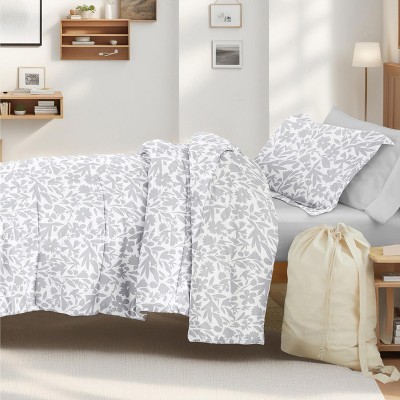 8PC Campus Ready Dorm TwinXL Bedding Bundle, Patterned Comforter Set, Solid Sheet Set, Pillows and Laundry Bag - Becky Cameron