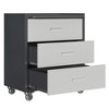 34.65“Heavy-Duty Metal Storage Cabinet with Wheels - 3 Drawer Tool Cabinet for Garage, Office, and Home Organizer Solutions, Gray - 4 of 4
