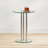 iDesign Round Pedestal Drink Table for Small Spaces - Clear/Chrome - 4 of 4