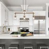 LNC Auisre 3-Lights 33" Modern Linear Kitchen Island Pendant Lightss, Polisehd Gold with 3 Seeded Glass Shades - 4 of 4