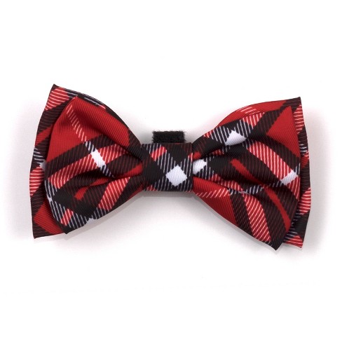 The Worthy Dog Bias Plaid Bow Tie Adjustable Collar Attachment