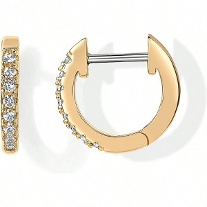 Gold Cubic Huggie Earrings A Simple and Fashionable Earring Suitable for Women - 1 of 4