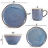 Elanze Designs Reactive Ceramic Dinnerware 16 Piece Set - Service for 4, Ocean Sunrise - 4 of 4