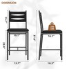 Bar Stools, Barstools, Faux Leather Upholstered Bar Chair Wooden with Back & Footrest & Thick Cushion - 2 of 4