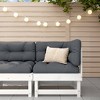 vidaXL Patio Corner Sofa - Outdoor Sectional Seat Garden Lounge - White Solid Pine Wood - 24"x24"x24.4" for Patio, Garden, Terrace - 2 of 4