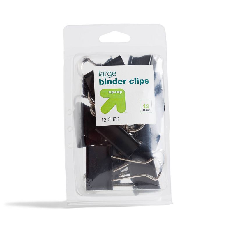 12ct Large Binder Clips - up &#38; up&#8482;, 1 of 7