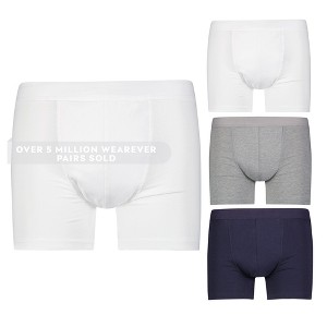 3-Pack Wearever Men's Regular Absorbency Incontinence Trunk Boxer Briefs - 1 of 4