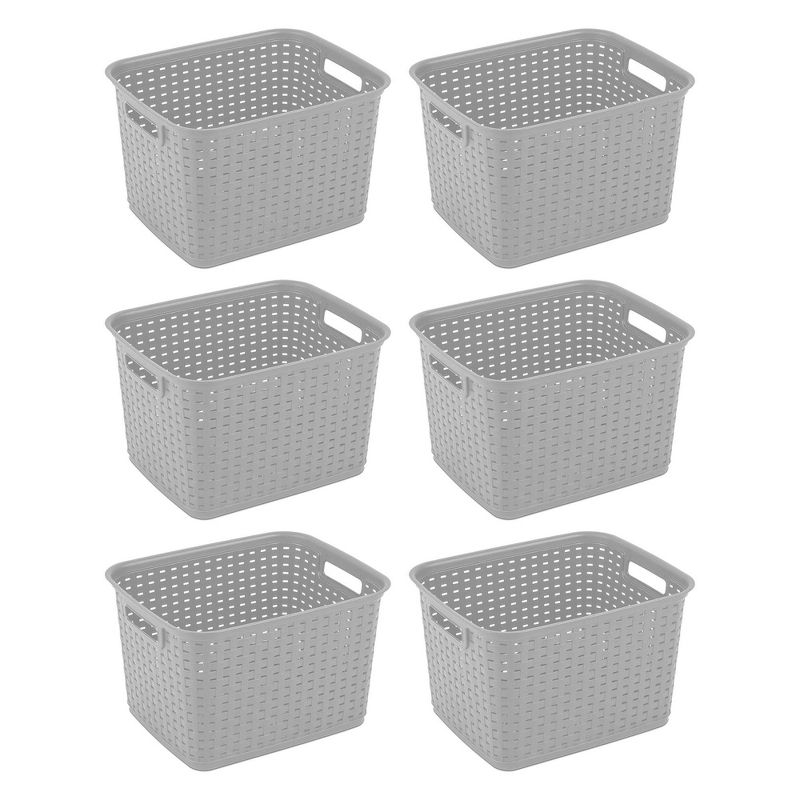 Sterilite Tall Wicker Weave Plastic Laundry Hamper Storage Basket, 2 of 7