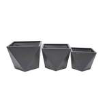Olivia & May 18" Wide 3pc Modern Square Metal Planter Pots Gray