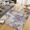 Area Rug Washable Non-Slip Lightweight Floral Vintage Distress Print Rug for Living Room - 3 of 4