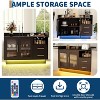 Modern Bar Storage Cabinet with LED Lights & Glass Doors, Coffee Station & Wine Bar Buffet for Kitchen Dining Room Living Room, Anti-Tipping Design - 3 of 4