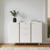 Mshliw 47.24" Sideboard Buffet Cabinet with 3 Drawers & 2 Doors, Adjustable Shelves Storage Cabinet for Dining Room Living Room Hallway Kitchen - 3 of 4