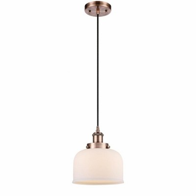Bell - 1 Light Cord Hung Mini Pendant In Industrial Style-10 Inches Tall and 8 Inches Wide
