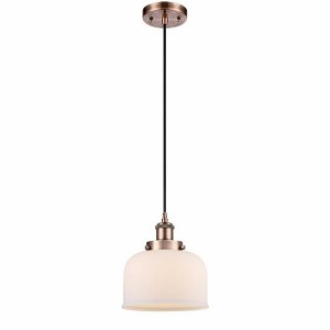 Bell - 1 Light Cord Hung Mini Pendant In Industrial Style-10 Inches Tall and 8 Inches Wide - 1 of 1