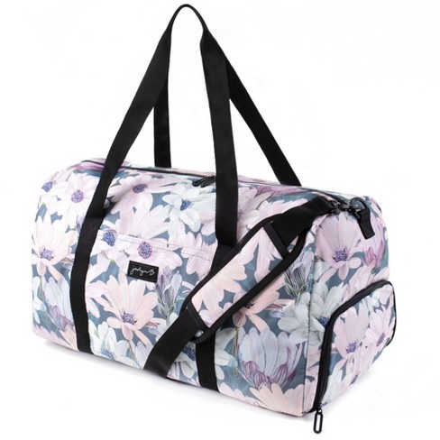 Jadyn Weekender Women's Large 52L Duffel Bag with Shoe Compartment - Black  Floral