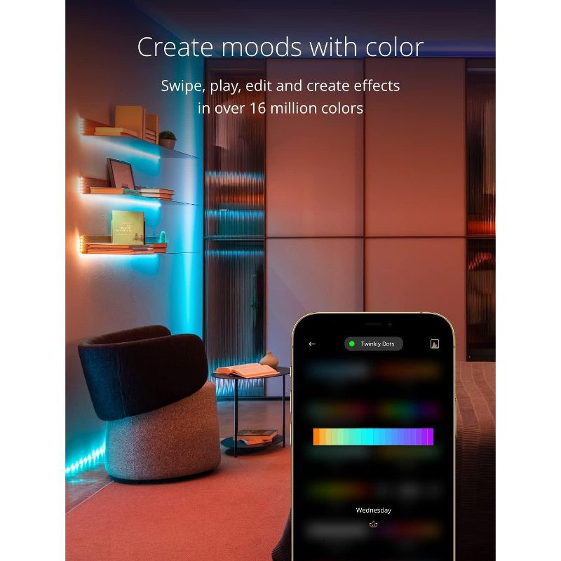 Twinkly Dots  App-Controlled Flexible LED Light String with 200 RGB (16 Million Colors) LEDs. 33ft Indoor and Outdoor Smart Home Lighting Decoration, 3 of 12