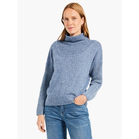 NIC + ZOE Women's Mix Stitch Sweater - Blue Mix, L